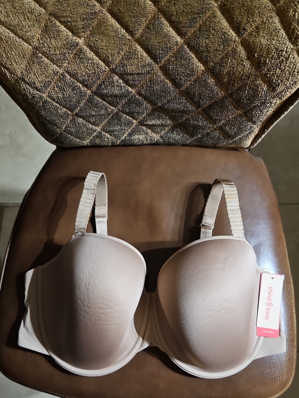 ThirdLove 24/7 Classic T-Shirt Underwire Tan Bra Lightly Lined NWT